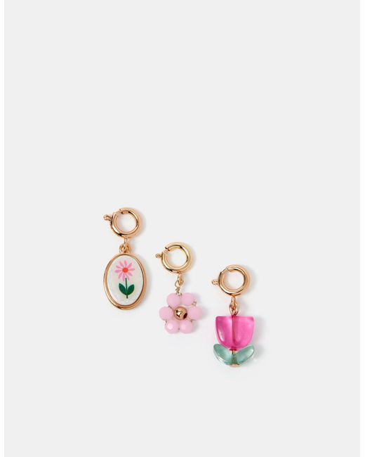 Accessorize Natural 3-Pack Flower Jewellery Charms