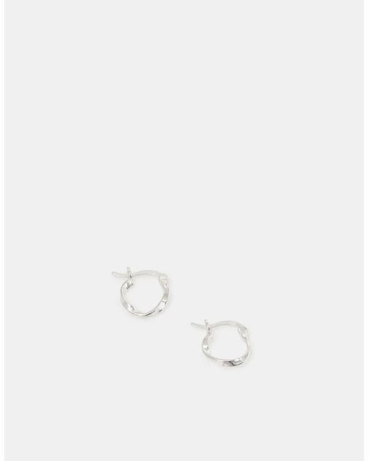 Accessorize Natural Sterling Twist Hoop Earrings