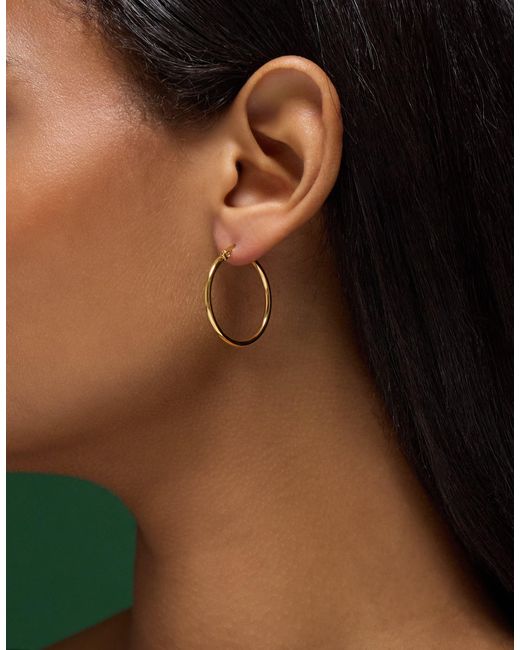 Accessorize White Medium Stainless Steel Hoop Earrings