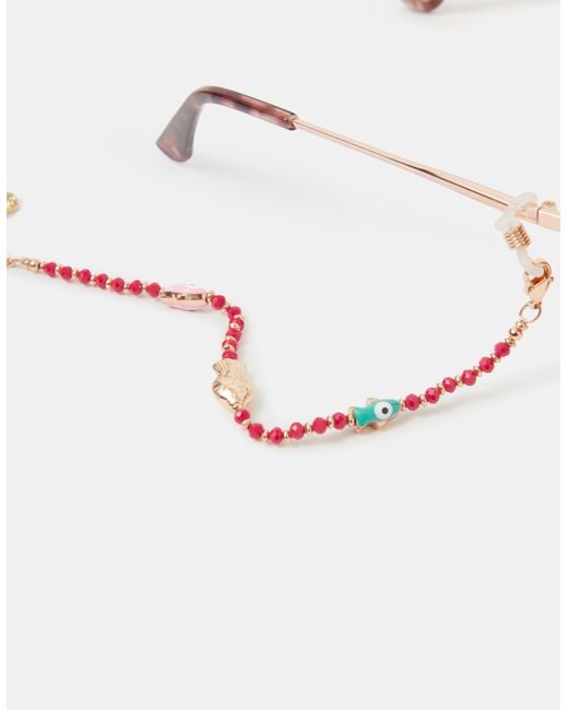 Accessorize Brown Beaded Fish Sunglasses Chain