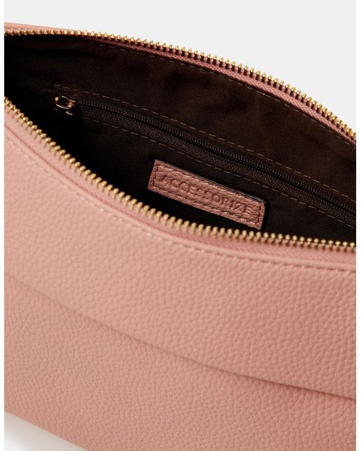Accessorize Pink Zip Front Crossbody Bag