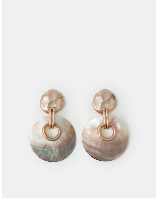 Accessorize White Double Shell Drop Earrings