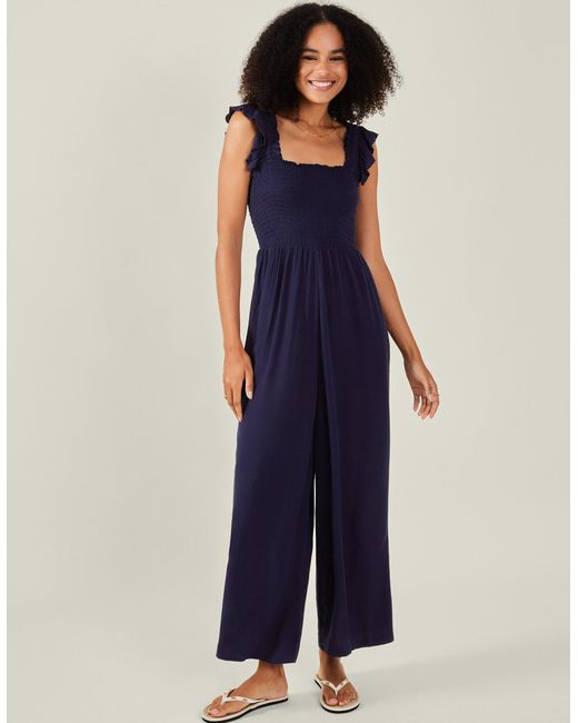 KIDS JUMPSUIT W FRILL SHOULDER AND POCKETS PALATIAL PASTELS main image 1