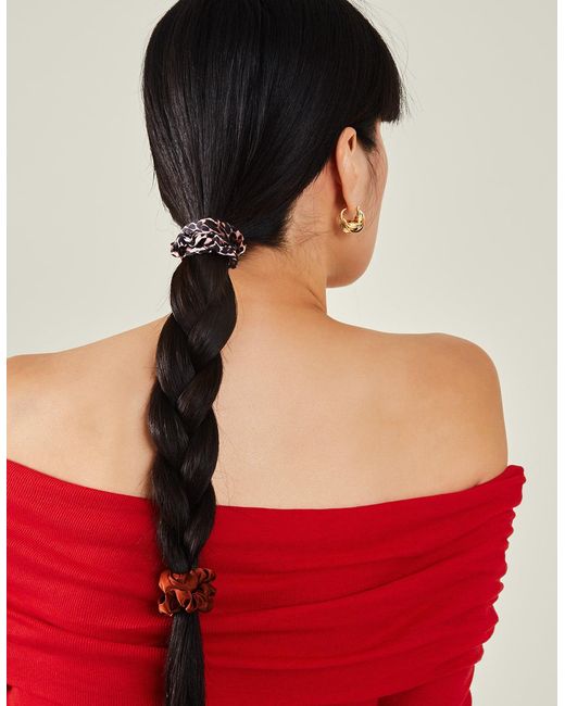 Accessorize Natural 5-Pack Leopard Print Scrunchies