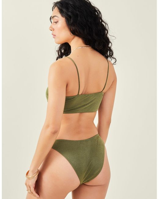 Accessorize Women's Shimmer Bikini Top Green