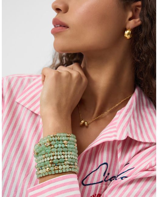 Accessorize Green 11-Pack Bead Stretch Bracelets