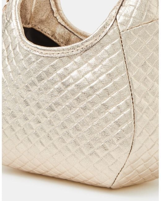 Accessorize White Woven Metallic Bag