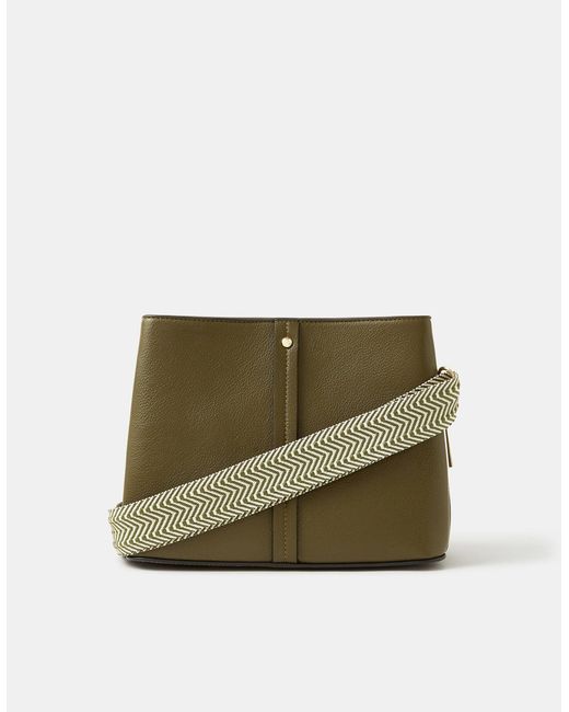 Accessorize Green Webbing Strap Crossbody Bag