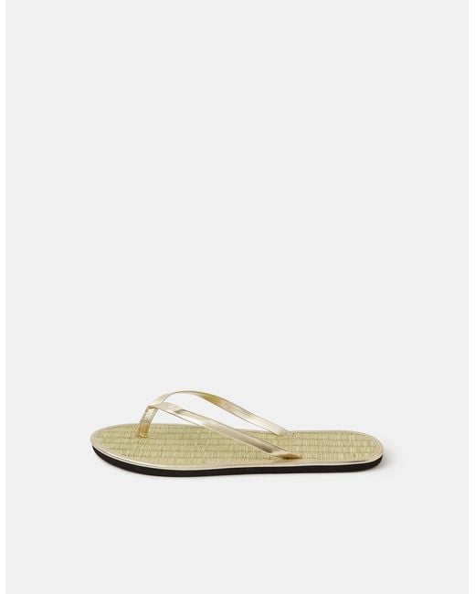Accessorize Natural Plain Seagrass Flip Flops