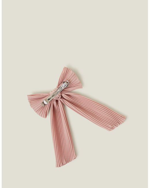 Accessorize Natural Pink Pleated Bow Hair Clip