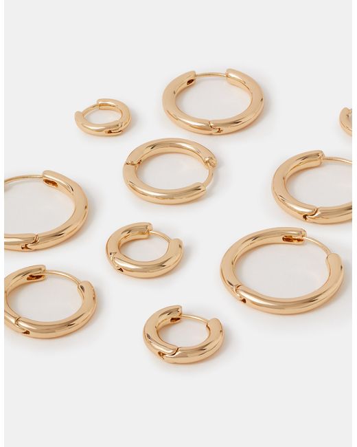 Accessorize Brown 5-Pack Mix Huggie Hoop Earrings