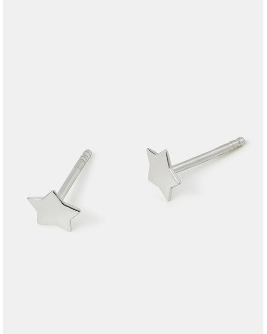 Accessorize White Sterling Star Stud Earrings