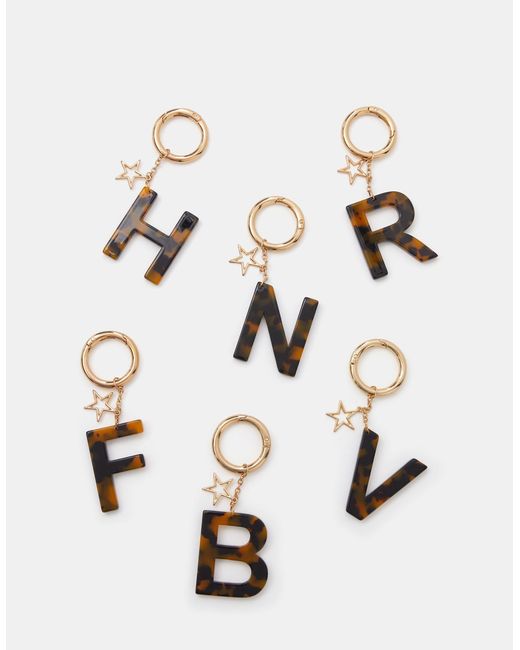 Accessorize White Tort Initial Bag Charm