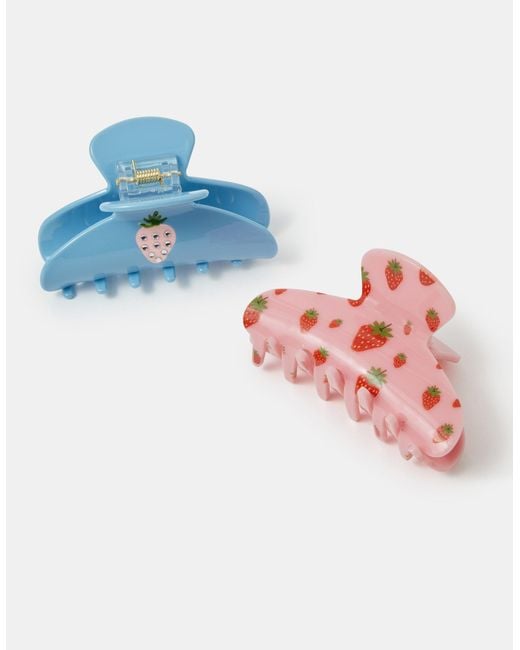 Accessorize Pink 2-Pack Strawberry Print Claw Clips