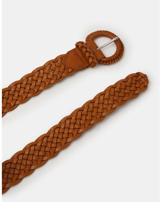 Accessorize Brown Plaited Leather Belt