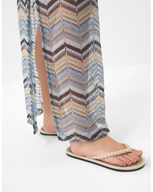 Accessorize Natural Heart Bead Seagrass Flip Flops