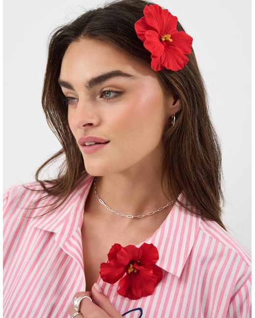 Accessorize Red 2-Pack Hibiscus Hair Clips