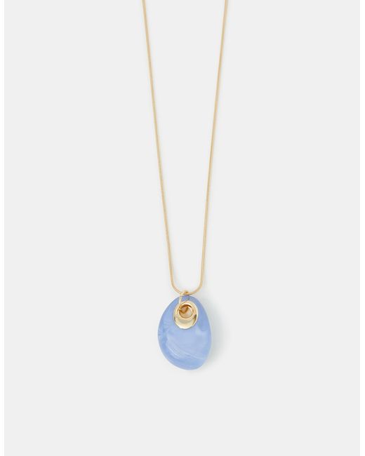 Accessorize White Long Resin Pendant Necklace
