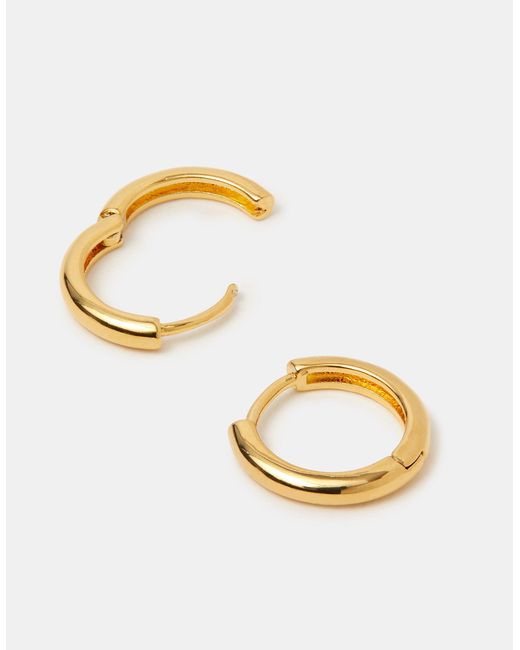 Accessorize Brown 14Ct-Plated Huggie Hoop Earrings