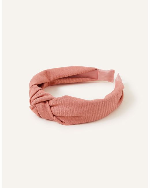 Accessorize Women's Pink Knot Headband In Linen Blend