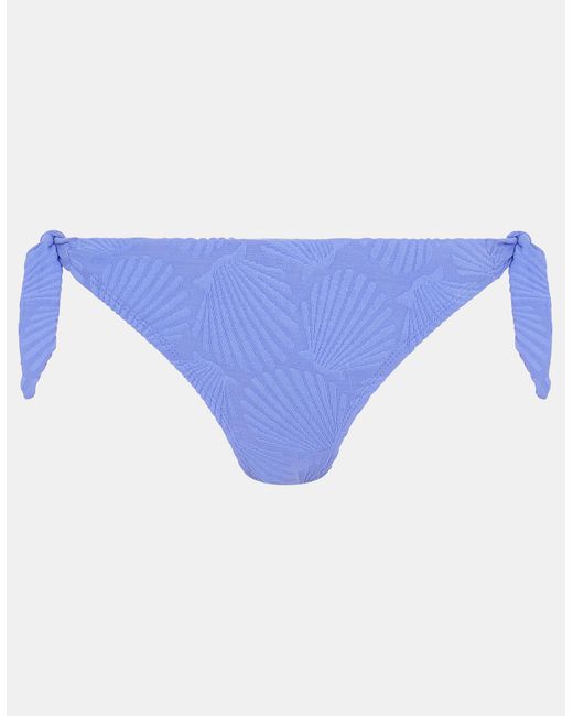 Accessorize Blue Shell Embossed Tie Side Bikini Bottoms