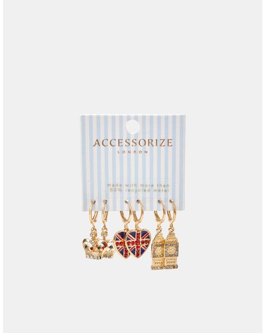 Accessorize White 3-Pack London Hoop Earrings