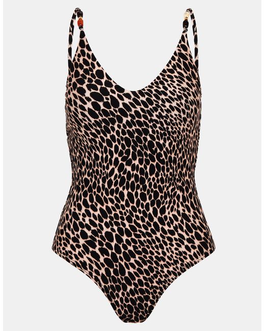 Accessorize Black Leopard Print Swimsuit