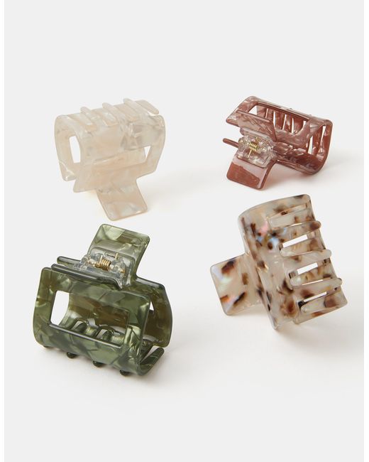 Accessorize White 4-Pack Square Resin Claw Clips