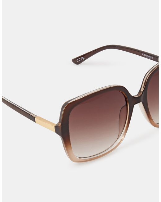 Accessorize Brown Oversized Square Sunglasses
