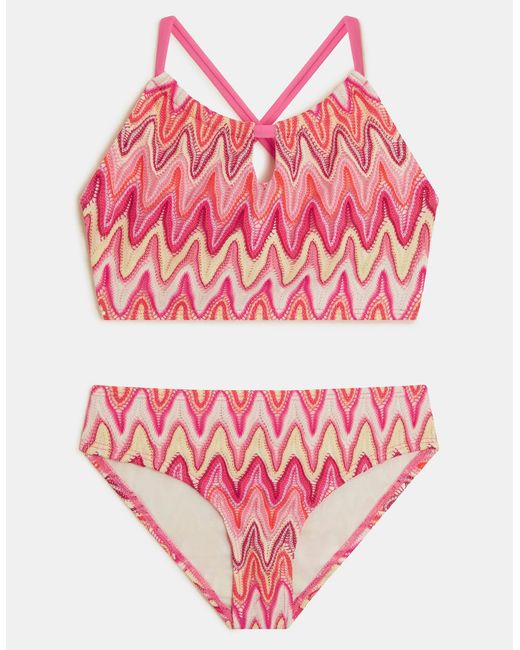 Accessorize Pink Crochet Bralette Bikini Set