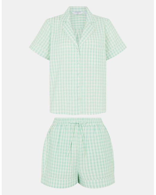 Accessorize Green Gingham Short Pyjamas Set