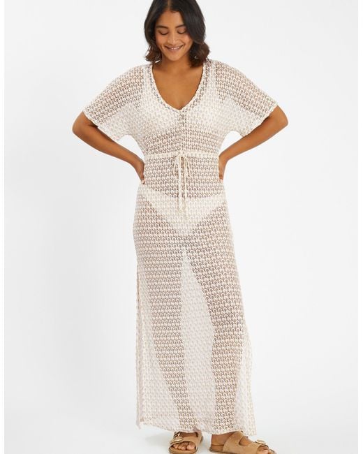 Accessorize Natural Knit Kaftan Maxi Dress