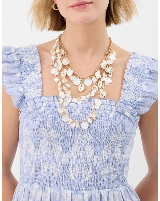 Accessorize Blue 3-Pack Statement Shell Pearl Necklaces