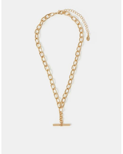 Accessorize Metallic T-Bar Link Chain Necklace