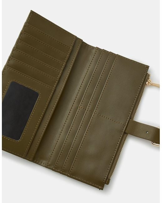 Accessorize Brown Faux Suede Buckle Purse
