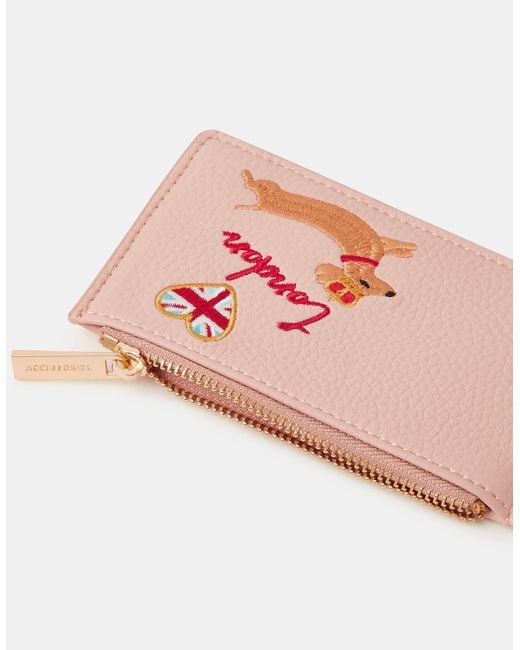 Accessorize Pink London Sausage Dog Card Holder