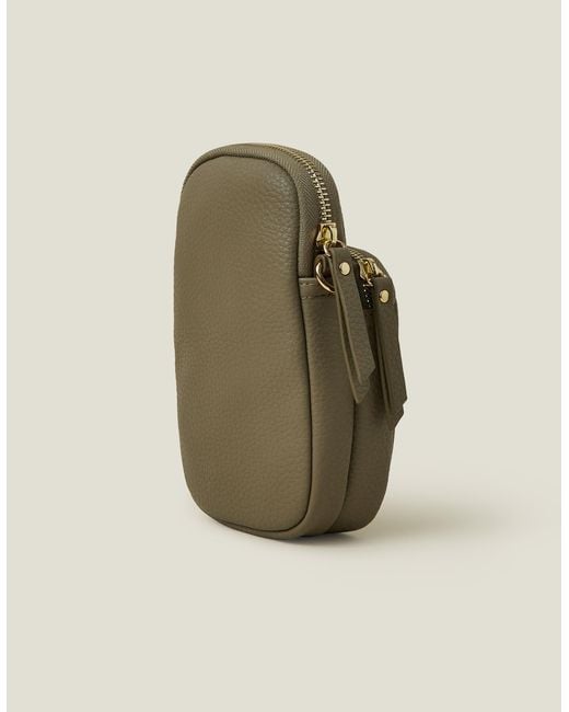 Accessorize Natural Webbing Strap Phone Bag Leather