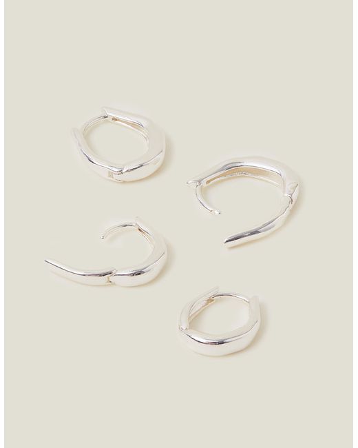 Accessorize Natural Women's 2-pack Sterling Silver-plated Hoops