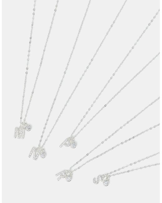 Accessorize Brown Sterling Stone Initial Pendant Necklace