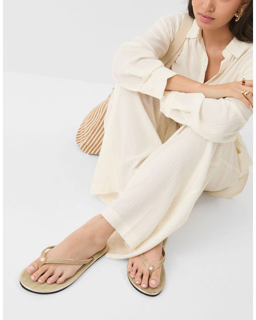 Accessorize Natural Sun Seagrass Flip Flops