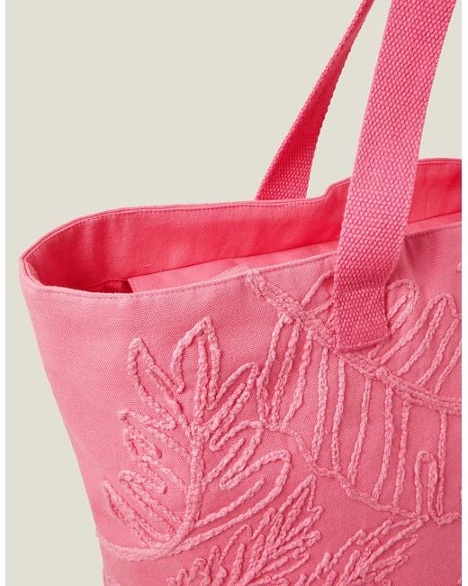 Accessorize Pink Embroidered Shopper Bag