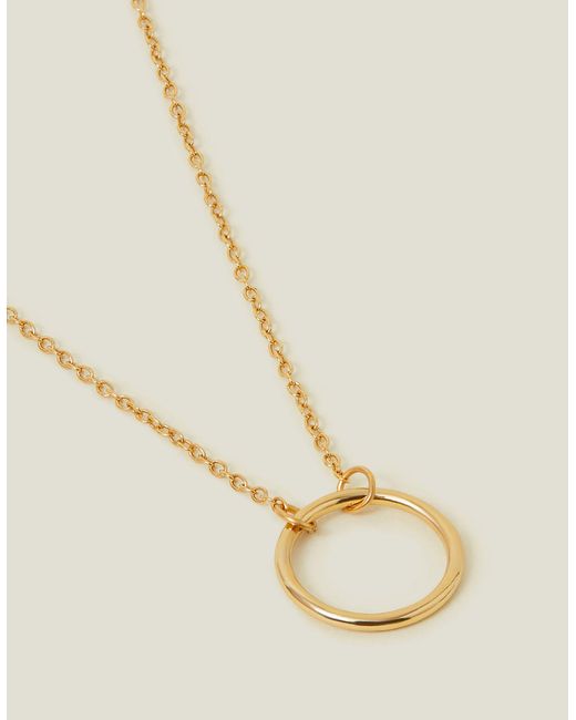 Accessorize Metallic Women's 14ct Gold-plated Perfect Circle Necklace