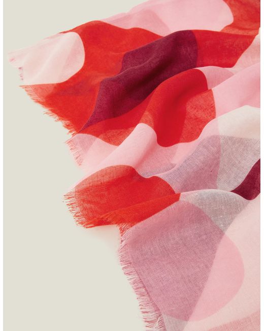 Accessorize Red Retro Heart Scarf
