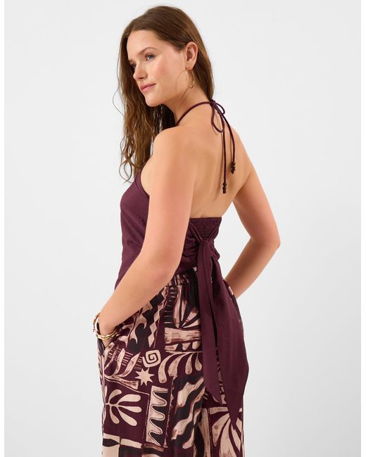 Accessorize Purple Halter Scarf Top