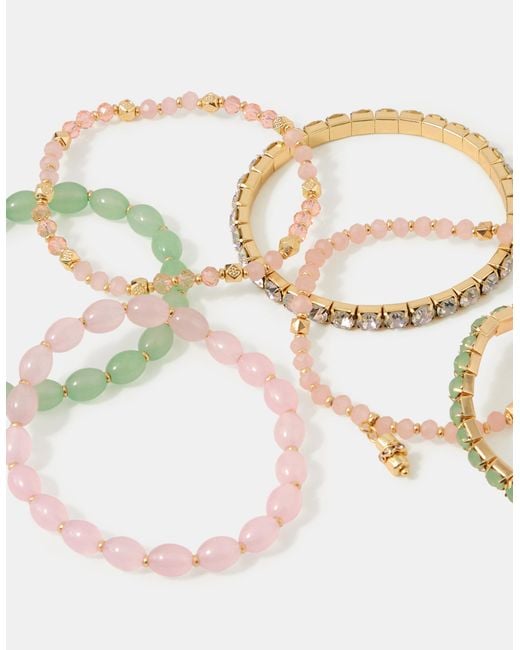 Accessorize Metallic 20-Pack Mix Bead Stretch Bracelets