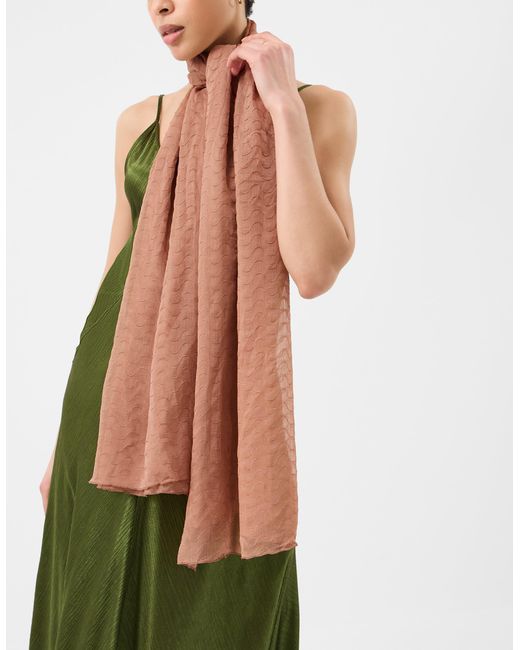 Accessorize White Lightweight Wave Stitch Scarf