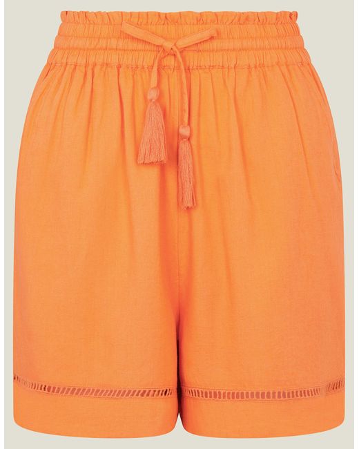 Accessorize Women's Longline Embroidered Shorts Orange
