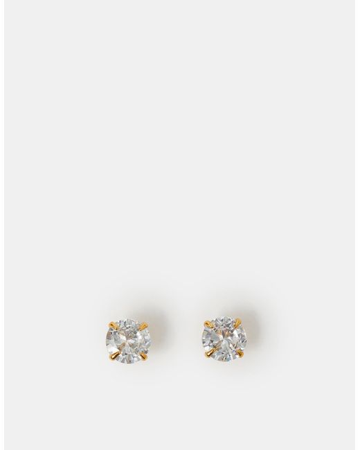 Accessorize Brown 14Ct-Plated Large Bling Stud Earrings