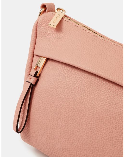 Accessorize Pink Zip Front Crossbody Bag
