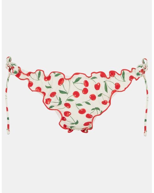 Accessorize Brown Cherry Print Ruffle Bikini Bottoms